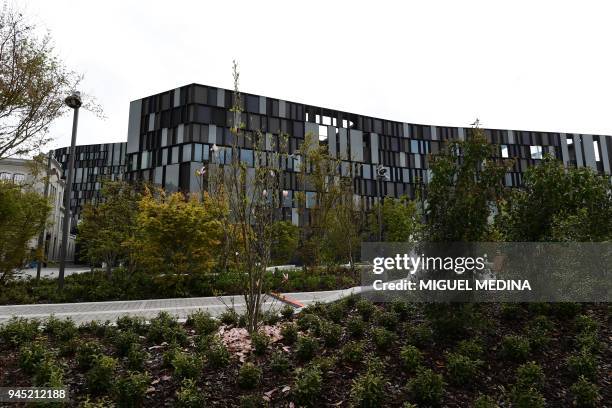 Picture shows one of the building of the new Lavazza headquartres called "La Nuvola" designed by Italian architect Cino Zucchi in Turin on April 12,...