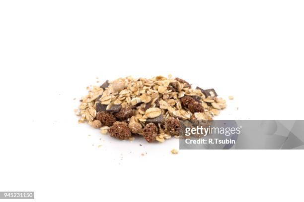healthy oat granola muesli - chocolate flake bildbanksfoton och bilder