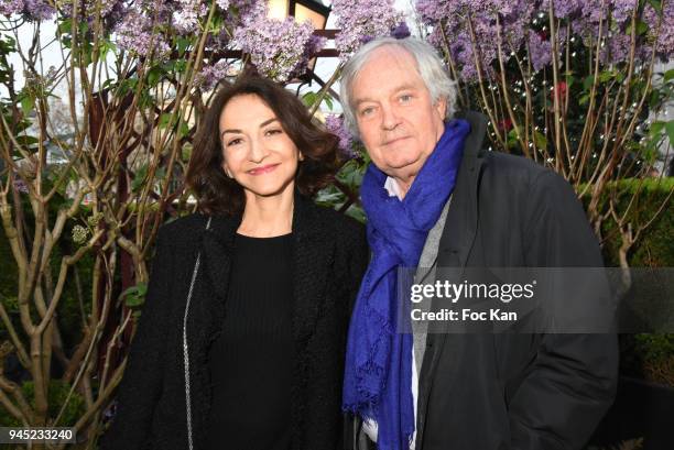 Nathalie Rykiel and Serge Goldszal attend the "La Closerie Des Lilas" Literary Awards 2018 At La Closerie Des Lilas on April 11, 2018 in Paris,...