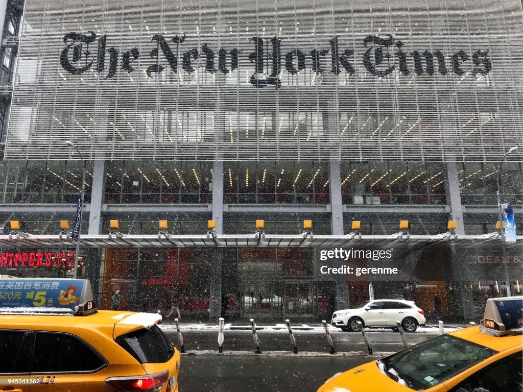 The New YorkTimes building on 8th Avenue.