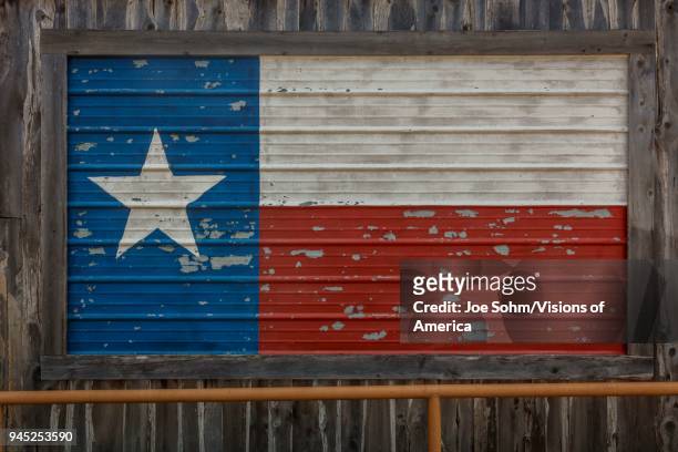 Texas, State Flag, Texas 'Lone Star' flag on side on bar, Texas.