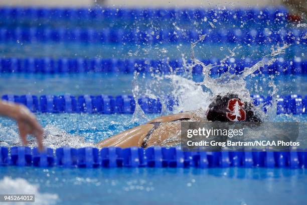 Katie Ledecky of Stanford approaches the wall as she competes in the 1650 yard freestyle during the Division I Women's Swimming & Diving Championship...