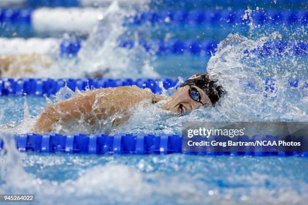 Katie Ledecky of Stanford approaches the wall as she competes in the 1650 yard freestyle during the Division I Women's Swimming & Diving Championship...