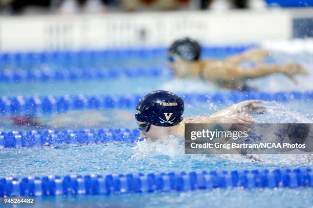 Jenn Marrkand of the University of Virginia competes in the 200 yard butterfly during the Division I Women's Swimming & Diving Championship held at...