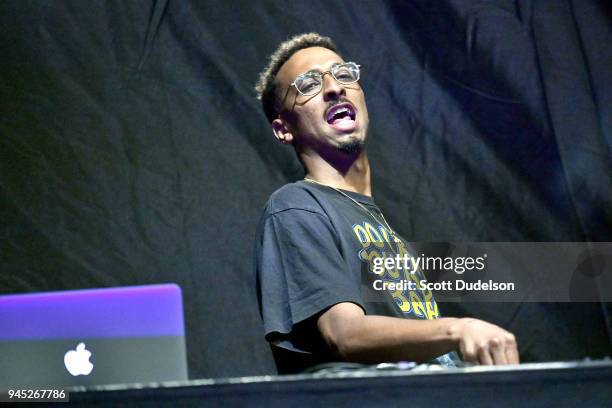 Rapper Taco Bennett of the Odd Future collective performs a DJ set at The Shrine Auditorium on April 11, 2018 in Los Angeles, California.