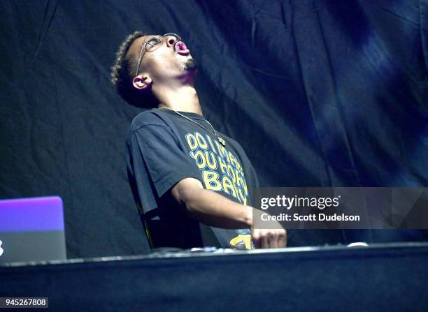 Rapper Taco Bennett of the Odd Future collective performs a DJ set at The Shrine Auditorium on April 11, 2018 in Los Angeles, California.