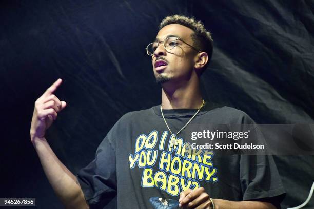 Rapper Taco Bennett of the Odd Future collective performs a DJ set at The Shrine Auditorium on April 11, 2018 in Los Angeles, California.