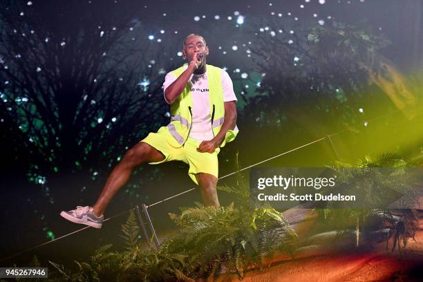 Rapper Tyler, The Creator of the Odd Future collective performs onstage at The Shrine Auditorium on April 11, 2018 in Los Angeles, California.