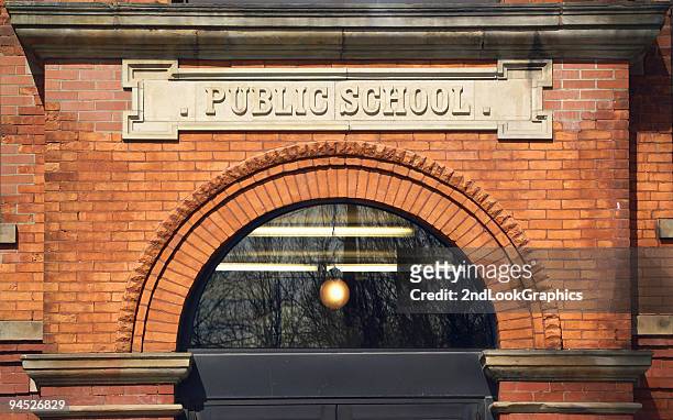 public school building - elementary school building stock pictures, royalty-free photos & images