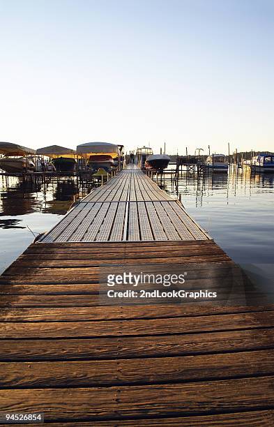 what a long dock - aluminium boat stock pictures, royalty-free photos & images