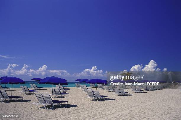 Miami beach plage patrouille de plage poste de surveillance, Floride, USA.