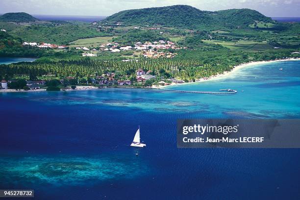 West indies martinique aerial view landscape marin pointe borgnese sea antilles martinique vue aerienne paysage marin pointe borgnese mer.