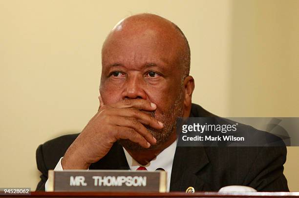 Rep. Bennie G. Thompson listens to testimony from acting Transportation Security Administration Administrator, Gale Rossides during a House Homeland...