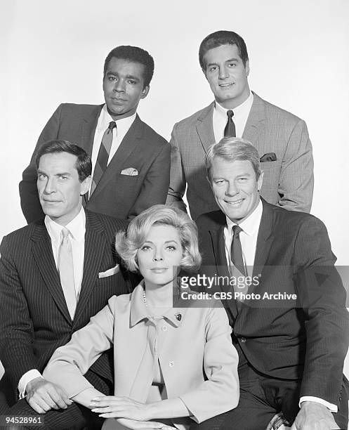 Impossible cast shot featuring clockwise from top left, Greg Morris as Barney Collier, Peter Lupus as Willy Armitage, Peter Graves as James Phelps,...