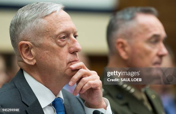 Secretary of Defense James Mattis and Chairman of the Joint Chiefs of Staff General Joseph Dunford testify about the Fiscal Year 2019 National...