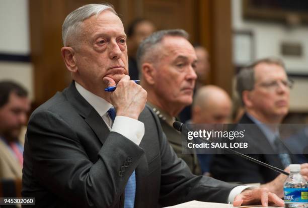 Secretary of Defense James Mattis and Chairman of the Joint Chiefs of Staff General Joseph Dunford testify about the Fiscal Year 2019 National...