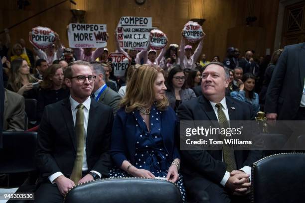 Director Mike Pompeo, nominee for secretary of state, arrives for his Senate Foreign Relations Committee confirmation hearing in Dirksen Building...