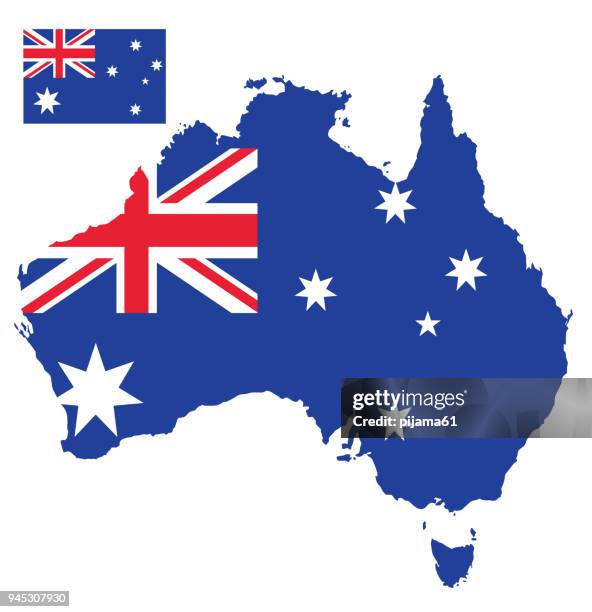 澳大利亞國旗地圖 - australian flag 幅插畫檔、美工圖案、卡通及圖標