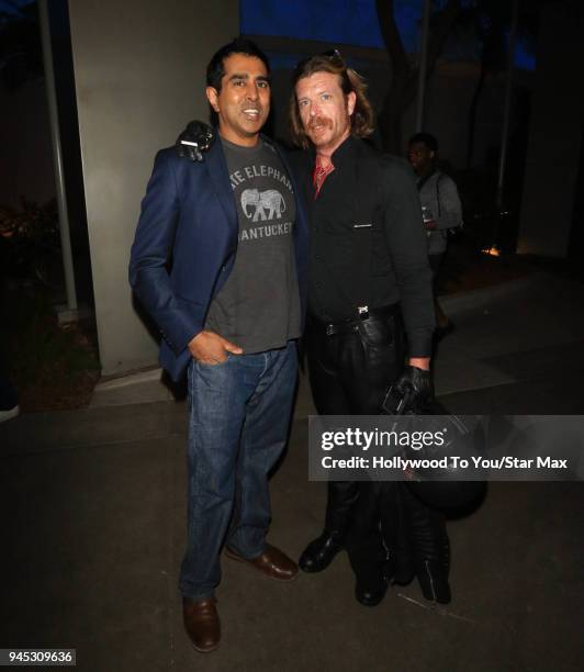 Jesse Hughes and Jay Chandrasekhar are seen on April 11, 2018 in Los Angeles, California.