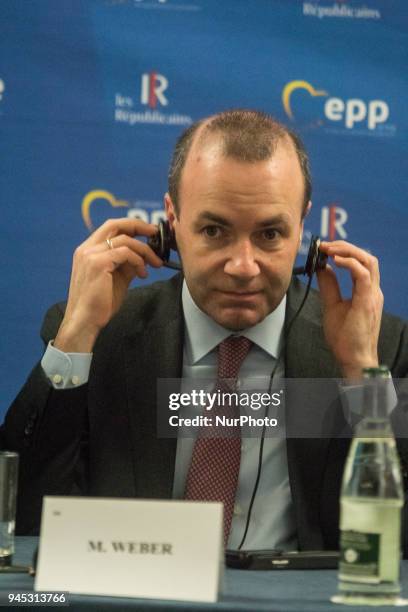 Press conference with Laurent Wauquiez, Chairman of the Republican Group, Joseph Daul, Chairman of the EPP, Manfred Weber, Chairman of the EPP Group,...