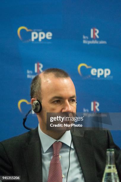 Press conference with Laurent Wauquiez, Chairman of the Republican Group, Joseph Daul, Chairman of the EPP, Manfred Weber, Chairman of the EPP Group,...