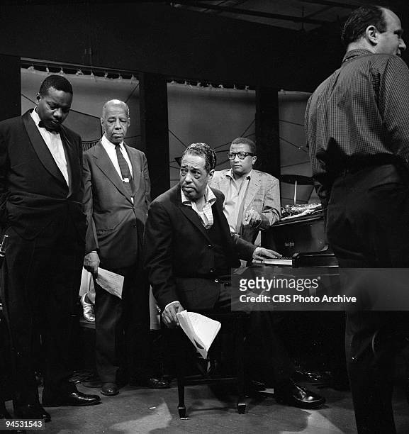 Duke Ellington and band rehearsing for "A Drum is a Woman", May 8, 1957.