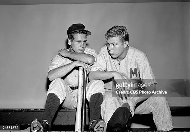 Paul Newman, left, and Albert Salmi in "Bang the Drums Slowly", September 15, 1956.