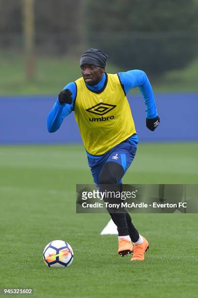 Yannick Bolasie during the Everton FC training session at USM Finch Farm on April 12, 2018 in Halewood, England.