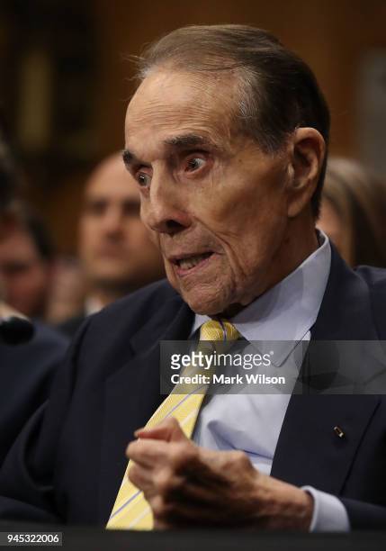 Former Senate Majority Leader Bob Dole attends the confirmation hearing for Secretary of State nominee Mike Pompeo before the Senate Foreign...