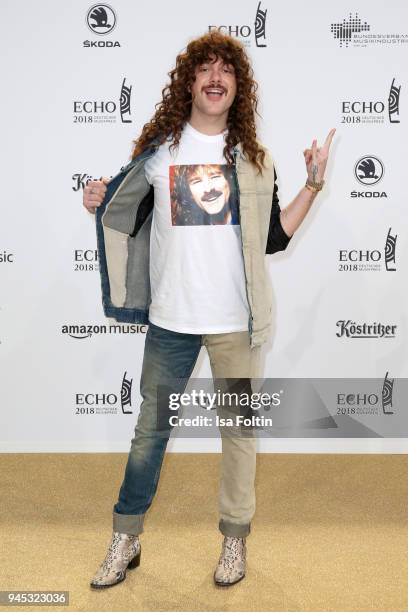 Riccardo Simonetti arrives for the Echo Award at Messe Berlin on April 12, 2018 in Berlin, Germany.