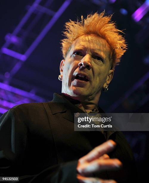 John Lydon of Public Image Ltd. Performs at Leeds O2 Academy on December 16, 2009 in Leeds, England.