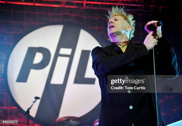 John Lydon of Public Image Ltd. Performs at Leeds O2 Academy on December 16, 2009 in Leeds, England.