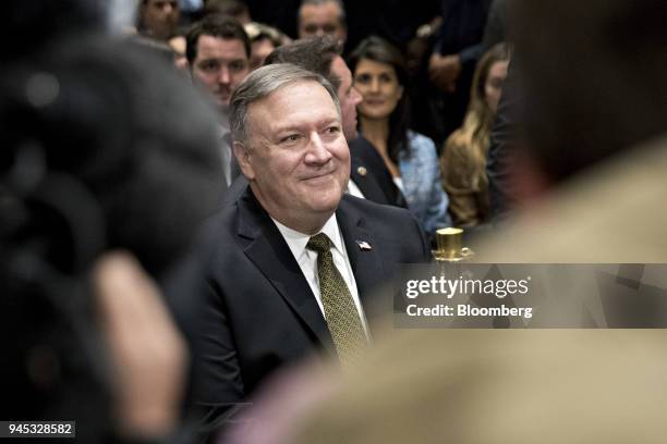 Michael Pompeo, director of the Central Intelligence Agency and U.S. Secretary of state nominee for President Donald Trump, sits during a Senate...