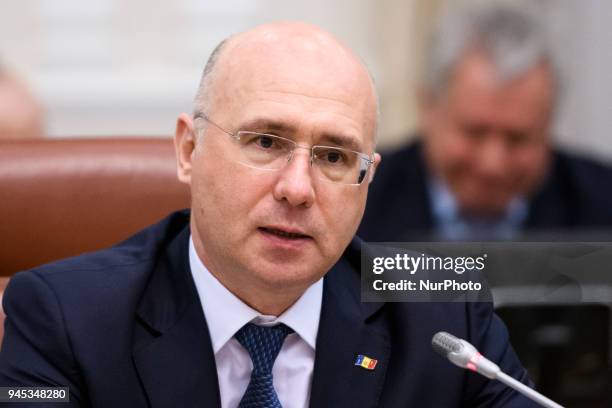 Prime Minister of Moldova Pavel Filip during meeting in Kyiv, Ukraine. April 12, 2018