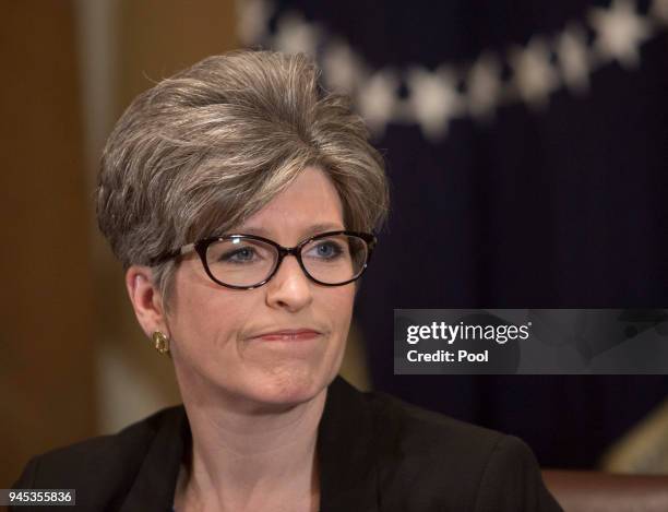 Sen. Joni Ernst participates in a meeting on trade with held by U.S. President Donald Trump with governors and members of Congress at the White House...