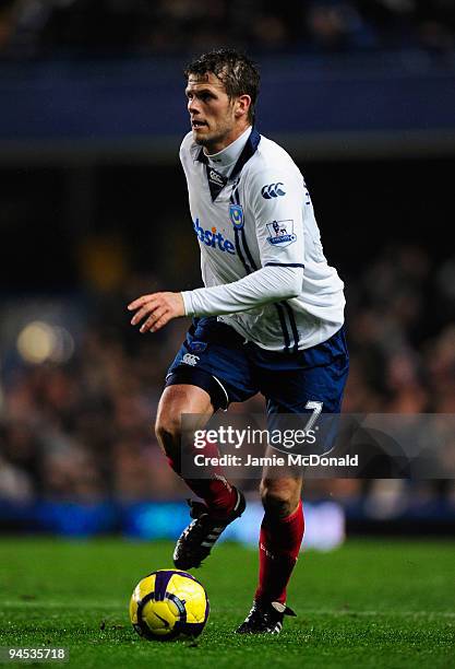 Hermann Hreidarsson of Portsmouth in action during the Barclays Premier League match between Chelsea and Portsmouth at Stamford Bridge on December...