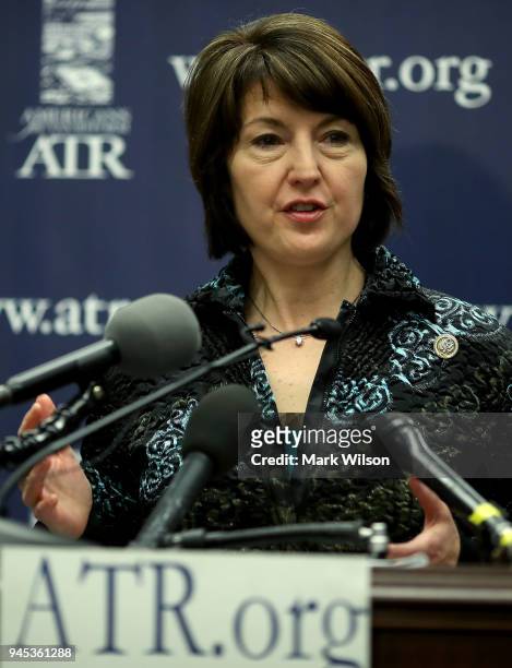 Rep. Cathy McMorris Rodgers, , chairwoman of the House Republican Conference, speaks about President Trump's new tax reform plan during a news...