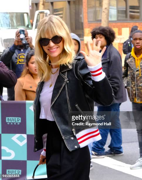 Actress January Jones is seen arrived at aol live on April 12, 2018 in New York City.