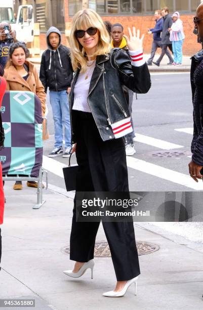 Actress January Jones is seen arrived at aol live on April 12, 2018 in New York City.
