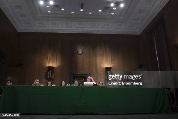 Mick Mulvaney, acting director of the Consumer Financial Protection Bureau , listens during a Senate Banking, Housing & Urban Affairs Committee...