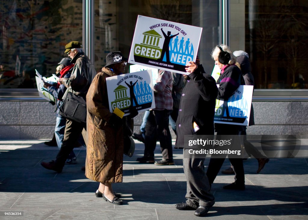 Protest At Goldman Sachs Headquarters