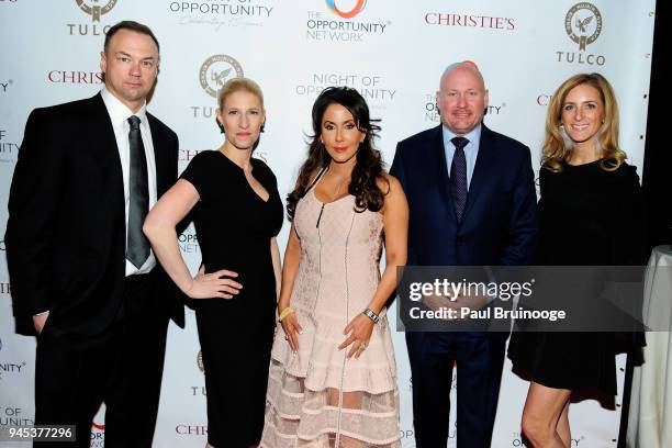 Thomas Tull, Jessica Pliska, Alba Tull, Daniel O'Keefe and Sarah O'Keefe attend The Opportunity Network's 11th Annual Night of Opportunity Gala at...