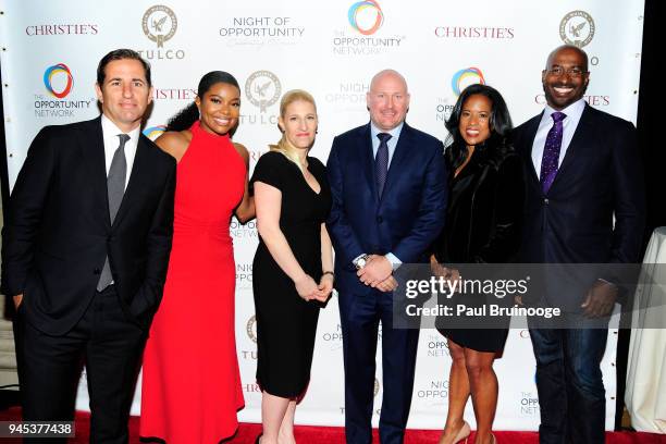 Brian Weinstein, Gabrielle Union, Jessica Pliska, Daniel O'Keefe, Michelle Ebanks and Van Jones attend The Opportunity Network's 11th Annual Night of...