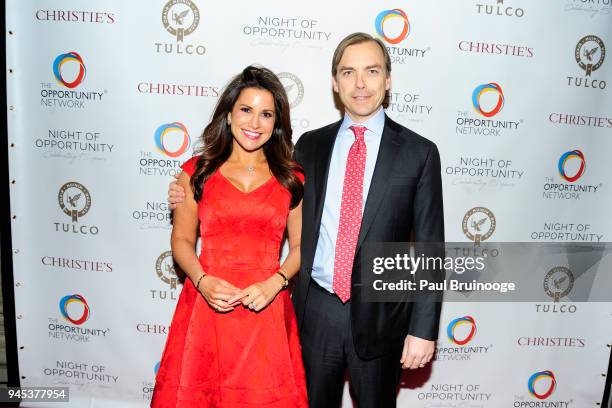 Gigi Stone Woods and Ian Woods attend The Opportunity Network's 11th Annual Night of Opportunity Gala at Cipriani Wall Street on April 9, 2018 in New...