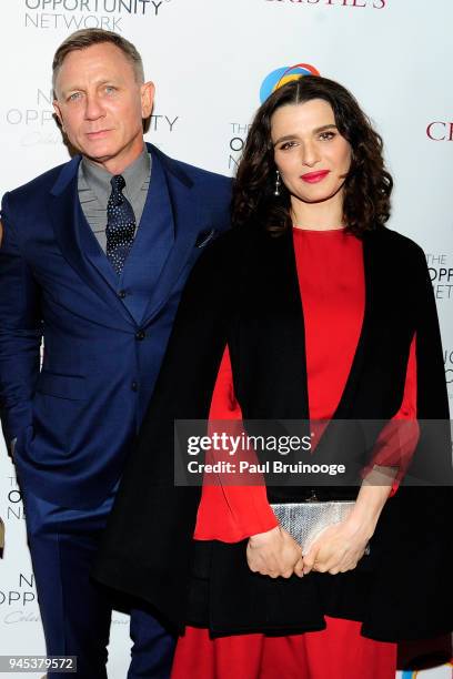 Daniel Craig and Rachel Weisz attend The Opportunity Network's 11th Annual Night of Opportunity Gala at Cipriani Wall Street on April 9, 2018 in New...