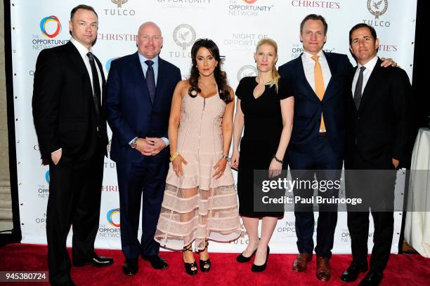 Thomas Tull, Daniel O'Keefe, Alba Tull, Jessica Pliska, Jason Wright and Brian Weinstein attend The Opportunity Network's 11th Annual Night of...