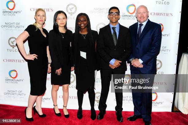 Jessica Pliska, Li, Isha, Alamgir and Daniel O'Keefe attend The Opportunity Network's 11th Annual Night of Opportunity Gala at Cipriani Wall Street...