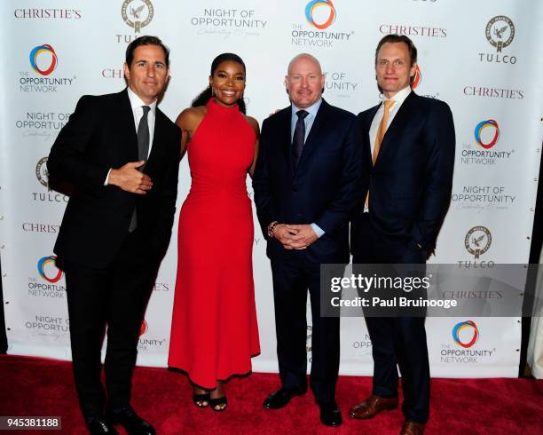 Brian Weinstein, Gabrielle Union, Daniel O'Keefe and Jason Wright attend The Opportunity Network's 11th Annual Night of Opportunity Gala at Cipriani...