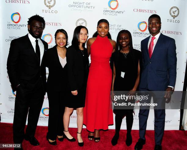 Vashane, Kim, Li, Gabrielle Union, Isha and Mohamed attend The Opportunity Network's 11th Annual Night of Opportunity Gala at Cipriani Wall Street on...