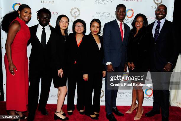Gabrielle Union, Vashane, Li, Ashley, Kim, Mohamed, Michelle Ebanks and Van Jones attend The Opportunity Network's 11th Annual Night of Opportunity...